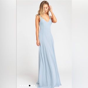 Show Me Your Mumu Jenn Maxi Dress ~ Steel Blue Chiffon